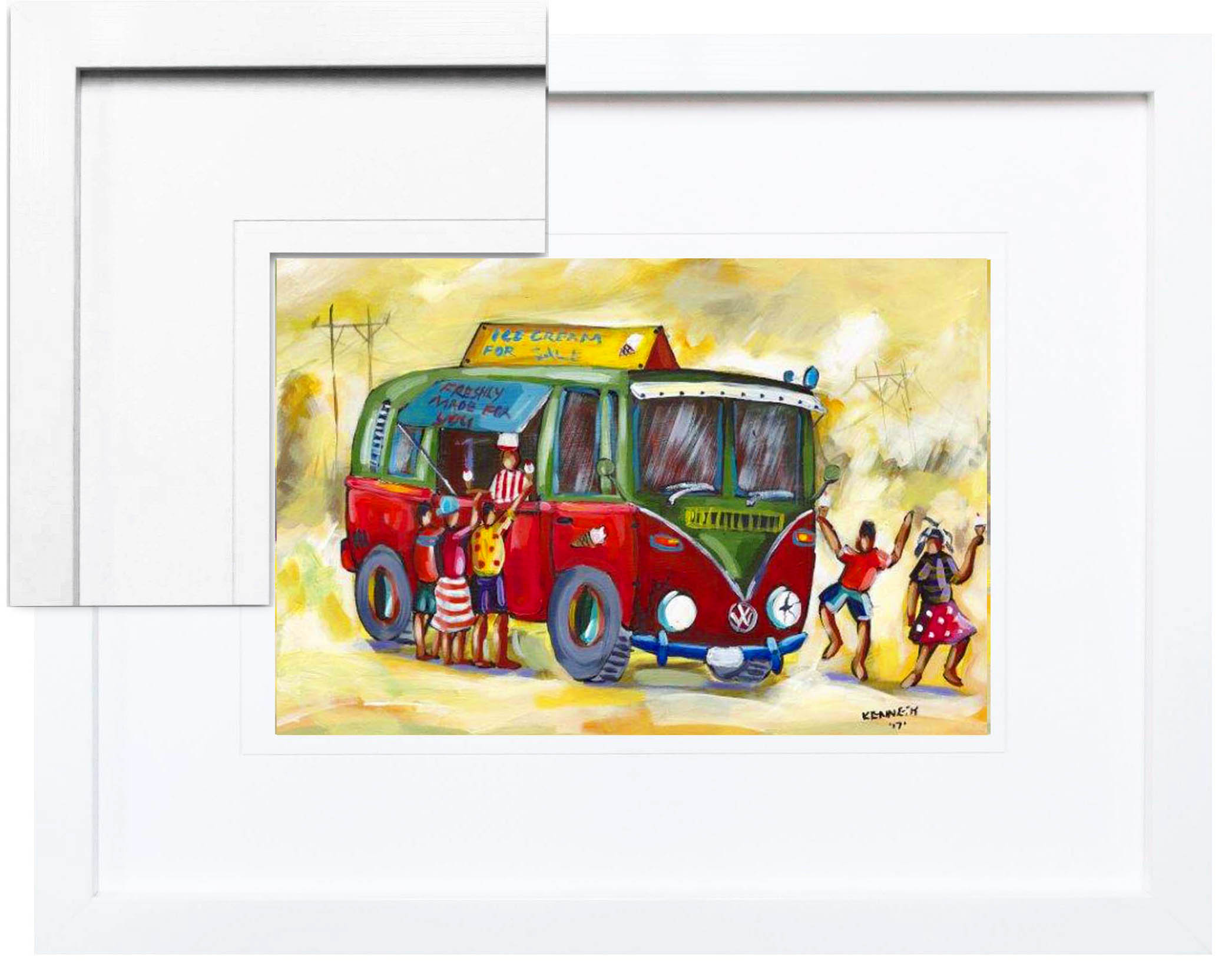 FP245 Wall décor art framed print pop art african theme white frame